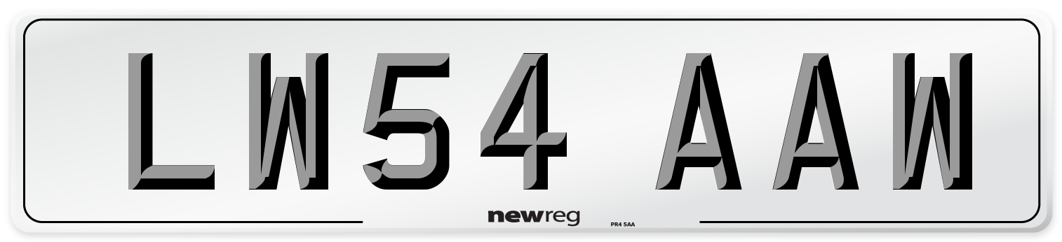 LW54 AAW Number Plate from New Reg